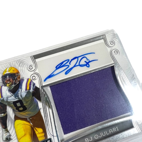 BJ Ojulari 2023 Leaf Trinity Football Rookie Patch Auto /99 LSU Tigers - Picture 2 of 6